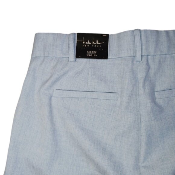 Nicole Miller Womens Size 2 Dress Pants Blue Mid Rise Wide Leg Ladies Size 2 - Picture 8 of 10